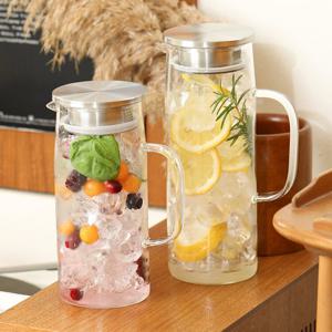 내열유리 카페물통 냉장고물병 차거름망 저그 1000ml (CRC0030)