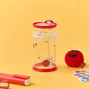 베지갱 밀크캣토마토 원통형 PVC 파우치 레드