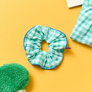 베지갱 토마토 시어서커 스크런치 민트체크