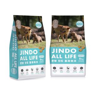 진돗개 사료 온밥 진도 올라이프 오리고기, 8kg + 8kg