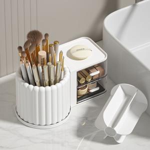 브러쉬꽂이 화장대정리함 보관함 정리 정리대 수납함 트레이 화장품 립스틱 회전 연필꽂이 펜슬