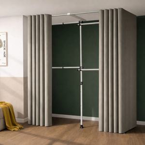 4단 옷걸이 코코아그레이지 드레스룸 암막 커튼 행거 3LB3400SD_CG