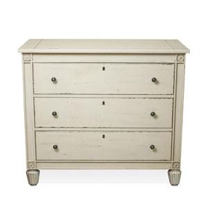 엔틱수입가구 원목 빈티지화이트 3단 엑센트 서랍장 10264