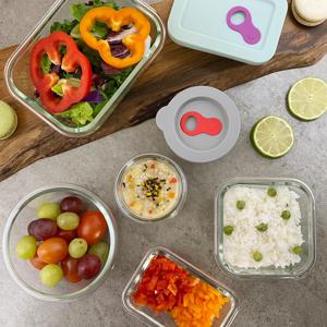 실리콘 오븐글라스 반찬통 밀폐용기 - 원형 Large 3개 세트