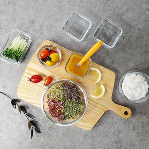 실리콘 오븐글라스 반찬통 밀폐용기 정사각(310ml) -전자레인지용기 오븐용기