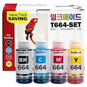 엡손 T664 호환 잉크 4색세트 70ml L1300 L210 L365  L565 L220