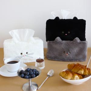 선물 포장 살찐이 고양이 티슈케이스 직사각 집들이