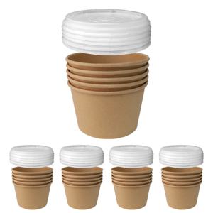 뚜껑포함-반투명 크라프트 종이용기 850호 라면용기 25세트