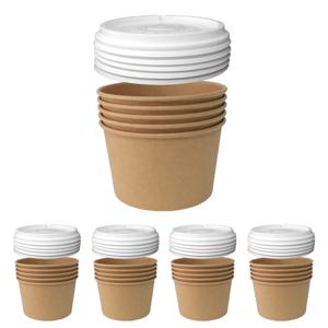 뚜껑포함-화이트 크라프트 종이용기 750호 분식용기 25세트