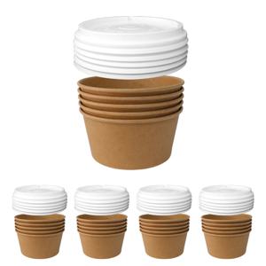 뚜껑포함-화이트 크라프트 종이용기 520호 분식용기 25세트