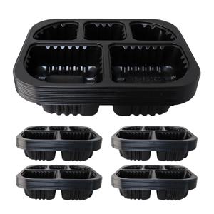 19153-5A 블랙 튼튼한 전자레인지용 캠핑 반찬용기 실링용기 50개