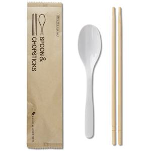 프리미엄 화이트 앤 우드 수저세트 50세트