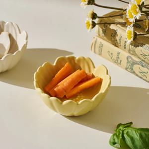 L 꽃바람둥둥 꽃모양 종지 노랑