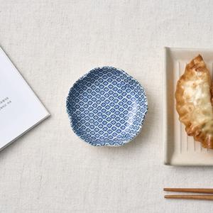 L 일본산 꽃모양 종지 블루