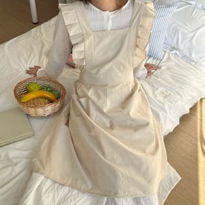 로맨틱 프릴 네일샵 플로리스트 원피스 앞치마