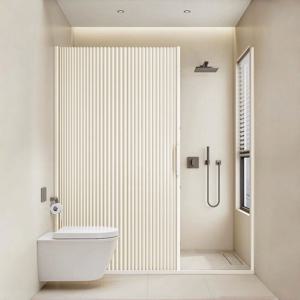 [해외] 무타공 접이식 욕실 파티션 욕실 방수 자석 도어 (실리콘 바닥 물막이 가드 포함)