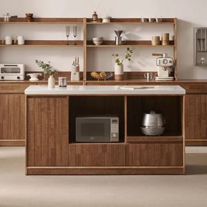 헤이즐 원목 광파오븐 인조대리석 수납 아일랜드 홈바식탁 렌지대 1600x600 GM549C