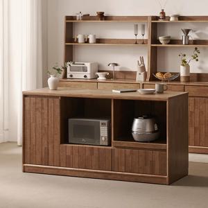 헤이즐 원목 광파오븐 수납 아일랜드 홈바 식탁 렌지대 1600x600 GM547C