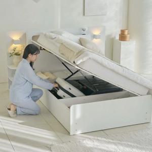 바닥판+방수커버 증정 / 룩셈 LED 수납 반자동 리프트업 침대 SS (매트리스 선택)