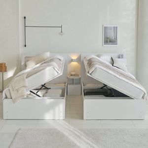 바닥판증정/ 룩셈 LED 수납 반자동 리프트업 트윈침대 SS 2개+조명협탁(매트리스 선택)