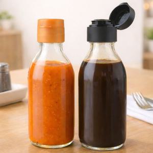 OS미니소스200 투명 유리병 2P 세트 200ML 미니소스병 오일병