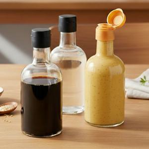OS깔끔소스200 투명 유리병 2P 세트 200ML 간장병 오일병
