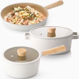 피카 인덕션 IH 냄비 후라이팬 3종세트(편수18+양수22+후라이팬24)