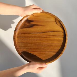 티크 원목트레이 나무 플레이트 원형 접시