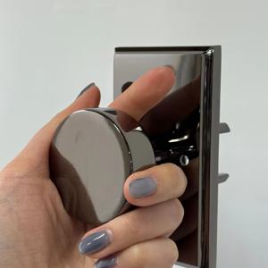 원형방문손잡이 안방 도어 화장실 문고리 교체 안심도어록 무광그레이 미러