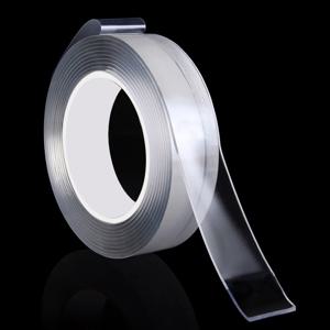 신형 두꺼운 초강력 나노 실리콘 접착 투명 양면 테이프 박스포장 두깨2mm 폭30mm