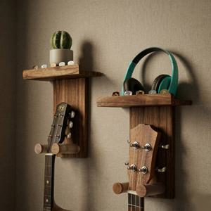 원목 벽걸이 벽선반 기타 우쿨렐레 악기 거치대 선반