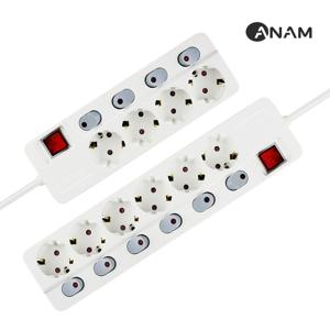 국산 화재예방 자동소화 멀티탭 4구 6구 납작 안전 개별스위치