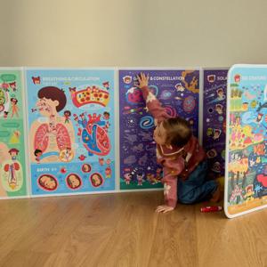 하뚱세이하우스 사이언스 아기병풍 (나의 몸, 바다, 우주, 땅속) 세이펜 호환