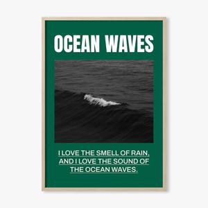 인테리어포스터 바다풍경 파도 흑백사진 빈티지 Ocean Waves