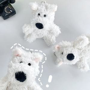 화이트 테리어 강아지 인형 키링