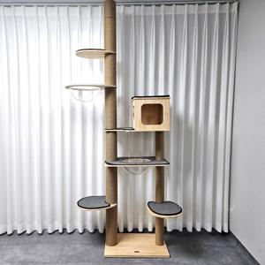 킹덤 캣폴타워 고양이 원목 캣타워 캣폴 숨숨집 스크래쳐