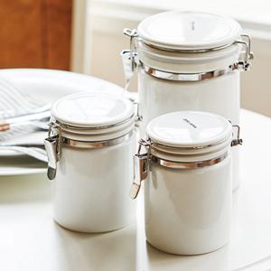 제로재팬 도자기 커피 캐니스터 800ml (CO-200WH) 원두 밀폐용기 보관통