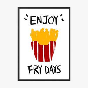인테리어포스터 감자튀김 드로잉 주방액자 홈카페 Fry Days
