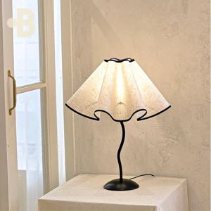 단 스탠드 밝기조절 3가지 컬러 조명 웨이브 린넨 치마 테이블 무드등 침실등 수유등 선물