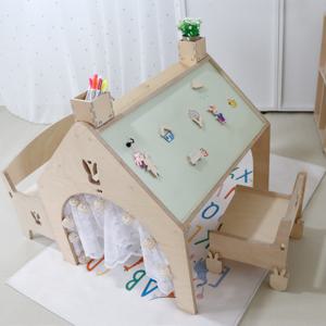 아띠듀오칠판책상 자작나무 도자기 칠판 쌍둥이 형제 자매 책상