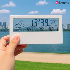 온습도 날씨표시 아날로그 레트로 미니 탁상시계 무선 시끄러운 알람시계