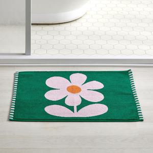 빅 플라워 논슬립 타월 발매트 GREEN 45X65cm