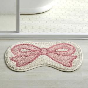 캔디 리본 넌슬립 면 터프팅 발매트 PINK 47X68cm