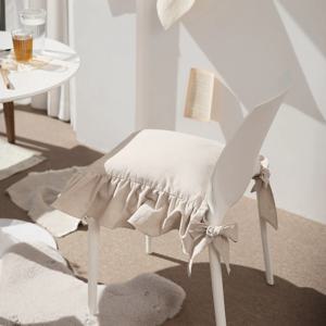 워싱베이직 프릴 의자방석(솜포함)