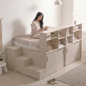 이지룸 빅수납 파티션 슬라이딩 벙커 슈퍼싱글 침대 SS/책상매트 선택