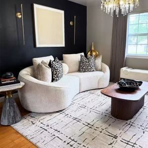 곡선 디자인 패브릭 쇼파 거실 인테리어 북유럽 감성 라운지 소파 STS-414