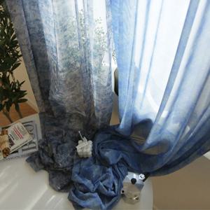 국내제작 블루마블 워터컬러 쉬폰 시어커튼 감성 거실 가리개