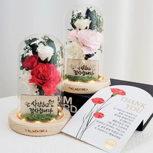 어버이날 카네이션 미스티 유리돔 무드등 선물 꽃조명