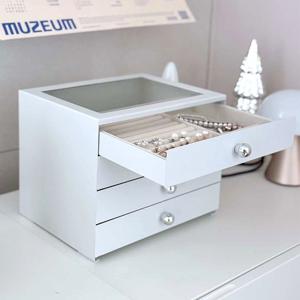 보석함 철제 4단 서랍 악세사리 정리함+트레이