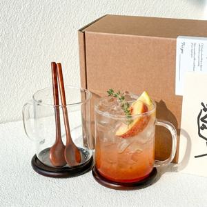 일자 내열 유리컵 세트 손잡이 내열 유리잔 카페컵 집들이선물 신혼부부 결혼선물 답례품